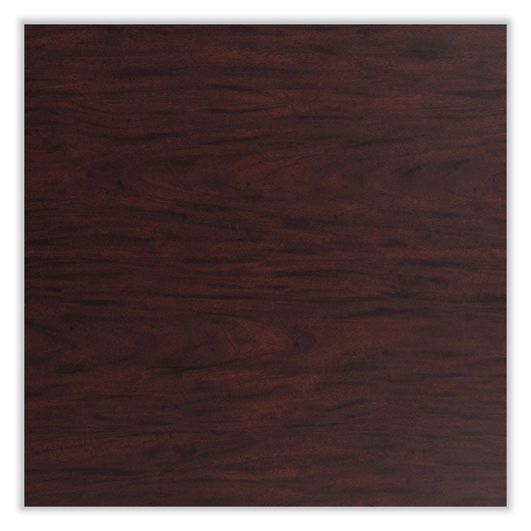 Cafe Table, 36w x 36d x 36h, Square Top/Round Base, Mahogany Top, Black Base