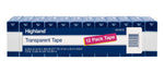 Highland Transparent Clear Tape, 0.75" x 27.77 yds., 1" Core, Transparent, 12 Rolls/Pack (5910K12)