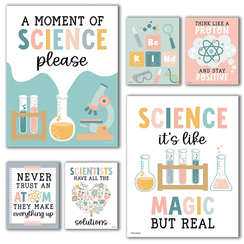Hadley Designs 11" x 14" Boho Science Bulletin Board Classroom Decor Posters, 6/Set (HDDX004BE8MMP)
