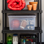 Iris 72 Quart Storage Bin with Latching Lid, Plastic, Clear, 3/Pack (500150)