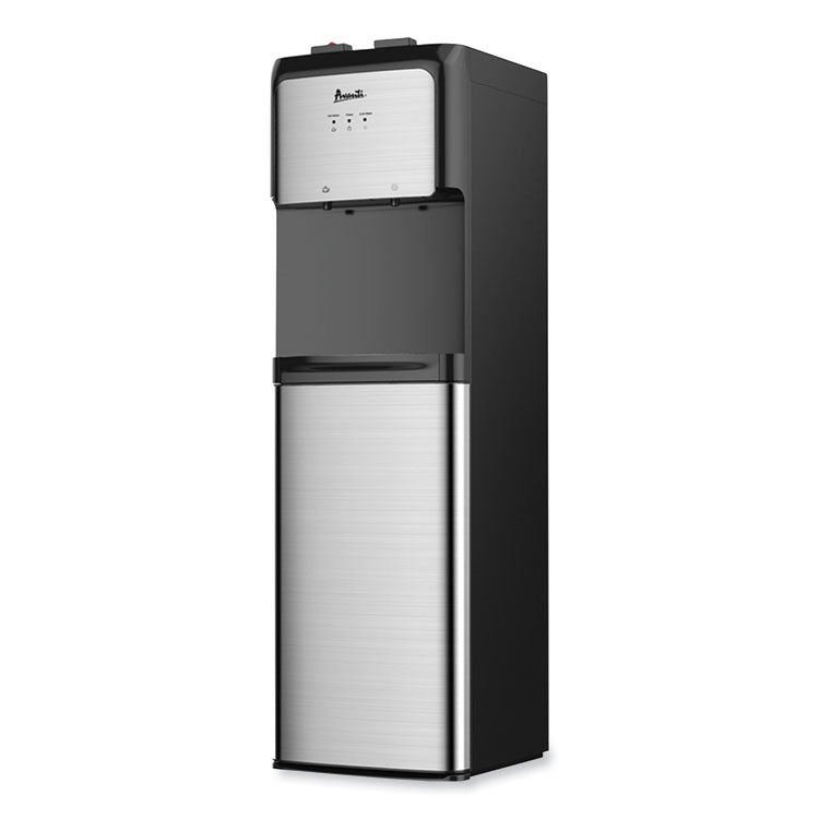 Bottom Loading Water Dispenser with UV Light, 3 gal to 5 gal, 12.25 x 14 x 41.25, Black/Stainless Steel
