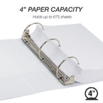 Samsill Earth's Choice Plant-Based Durable  4" View Binder,  3-Ring , Made in USA, White (18997)