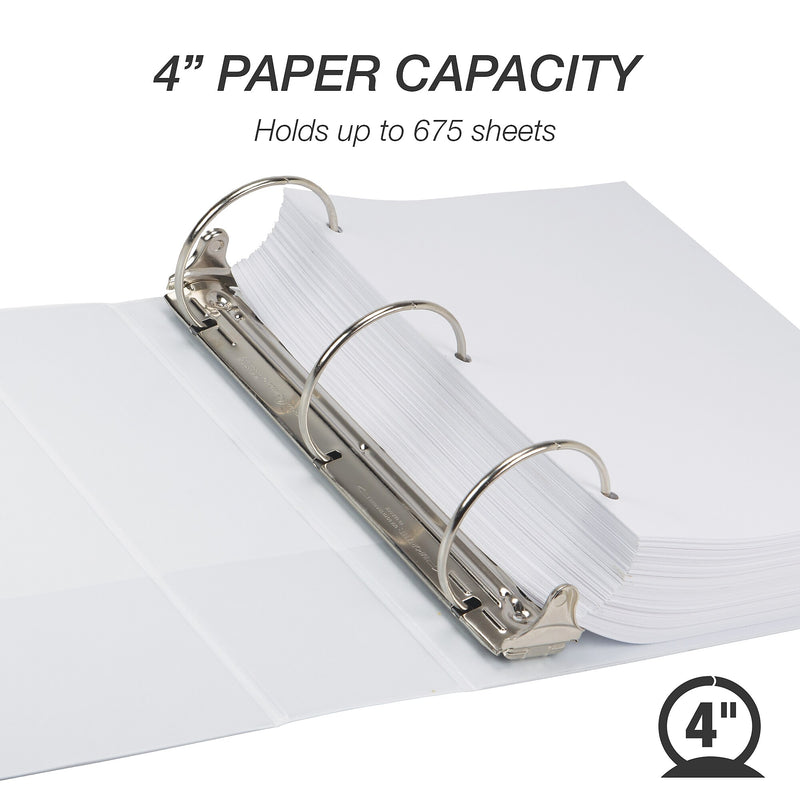 Samsill Earth's Choice Plant-Based Durable  4" View Binder,  3-Ring , Made in USA, White (18997)