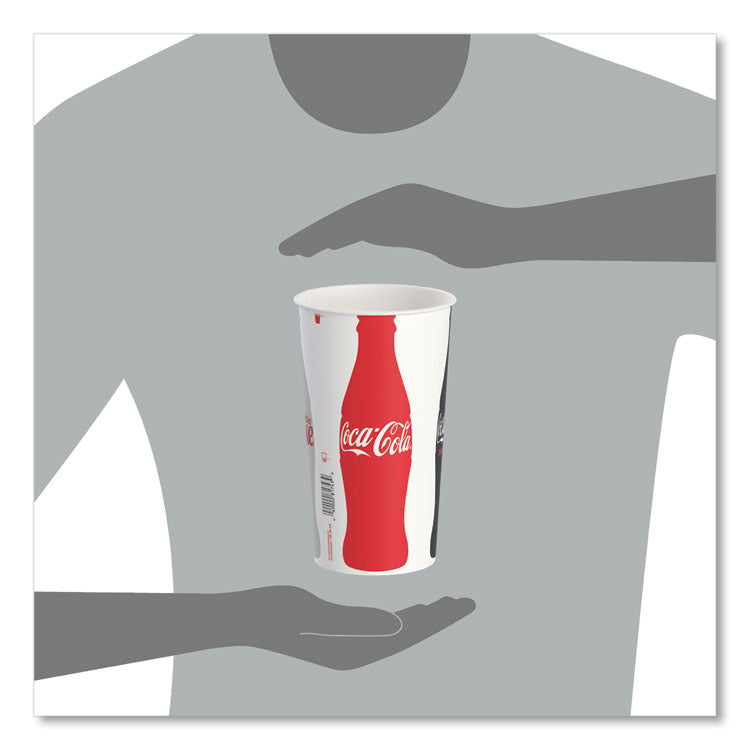 Double Sided Poly (DSP) Paper Cold Cups, 44 oz, Coca-Cola Design, 500/Carton
