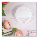 Solo Traveler Sip Through Lids for ThermoGuard Hot Cups, Fits 12 oz to 24 oz Hot Cups, Plastic, White, 1,200/Carton