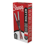 Professional Design Rollerball Pen, Stick, Fine 0.5 mm, Red Ink, Black/Red Barrel, Dozen