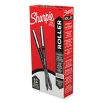 Professional Design Rollerball Pen, Stick, Fine 0.5 mm, Black Ink, Black Barrel, Dozen