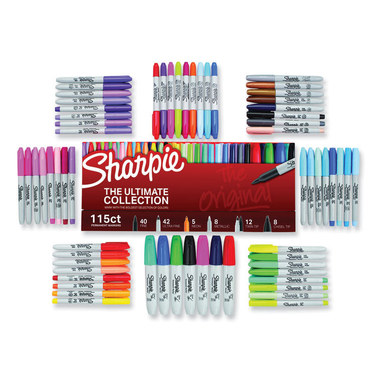 Permanent Markets Ultimate Collection Value Pack, Assorted Tip Sizes/Types, Assorted Colors, 115/Set
