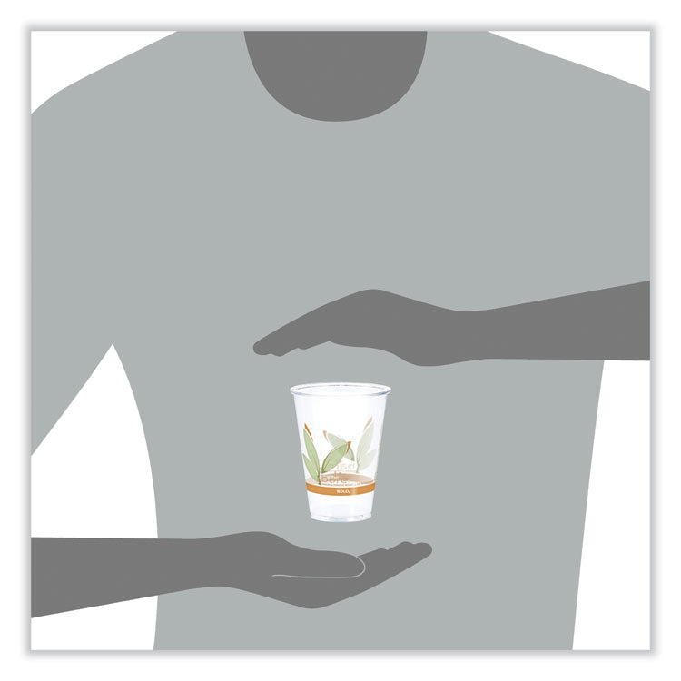 Bare Eco-Forward RPET Cold Cups, 10 oz, Plastic, Leaf Design, 1,000/Carton