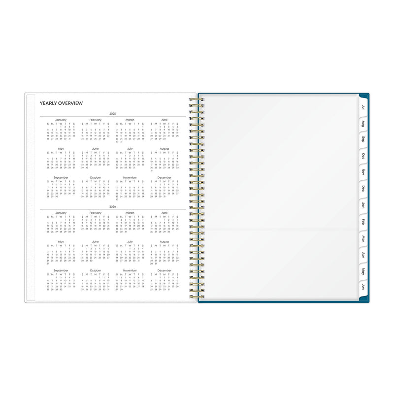 2025-2026 Blue Sky Bakah Blue 8.5" x 11" Academic Year Weekly & Monthly Planner, Plastic Cover, Multicolored (131951-A26)