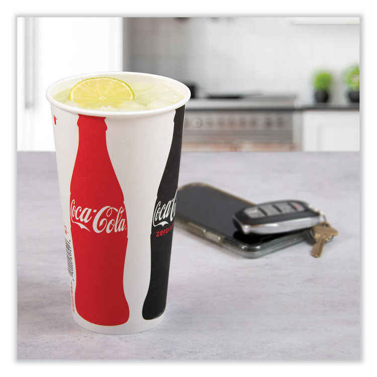 Double Sided Poly Paper Cold Cups, 28 oz to 32 oz, Coca-Cola Design, 40/Pack, 12 Packs/Carton