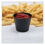Portion Containers, 5.5 oz, Plastic, Black, 250/Bag, 10 Bags/Carton
