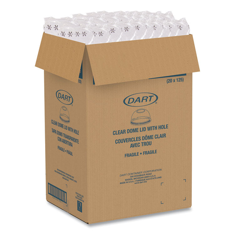 Plastic Dome Lid, Fits 7 oz Cold Cups, Clear, 2,500/Carton