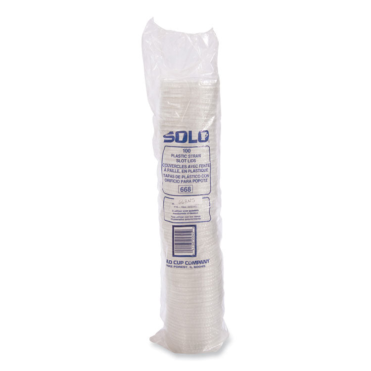 PETE Plastic Flat Straw-Slot Cold Cup Lids, Fits 12 oz to 24 oz Cold Cups, Plastic, Clear, 1,000/Carton
