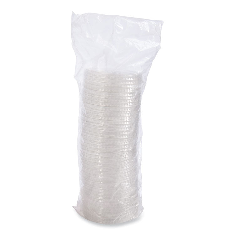 PETE Flat Straw-Slot Cold Cup Lids, Fits 28 oz to 32 oz Cold Cups, Plastic, Clear, 600/Carton