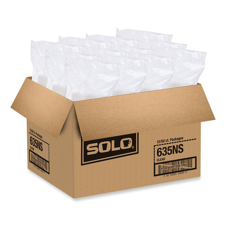 PETE Flat Straw-Slot Cold Cup Lids, Fits 28 oz to 32 oz Cold Cups, Plastic, Clear, 600/Carton