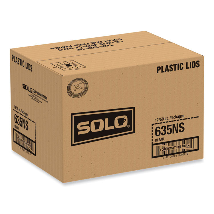 PETE Flat Straw-Slot Cold Cup Lids, Fits 28 oz to 32 oz Cold Cups, Plastic, Clear, 600/Carton