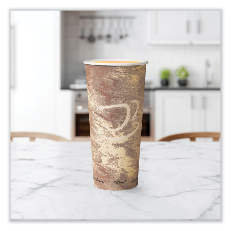 Single-Sided Poly Paper Hot Cups, 24 oz, Brown, 25/Bag, 20 Bags/Carton