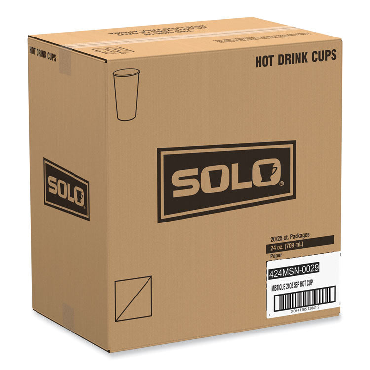 Single-Sided Poly Paper Hot Cups, 24 oz, Brown, 25/Bag, 20 Bags/Carton
