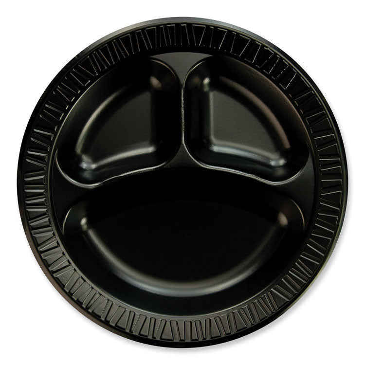 Quiet Class Laminated Foam Dinnerware, Plate, 10.25" dia, Black, 125/Pack, 4 Packs/Carton