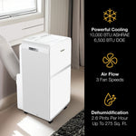 Whirlpool 115-Volt 10000 BTU (6500 BTU DOE) Portable Air Conditioner with Remote, White (WHAP101BWC)