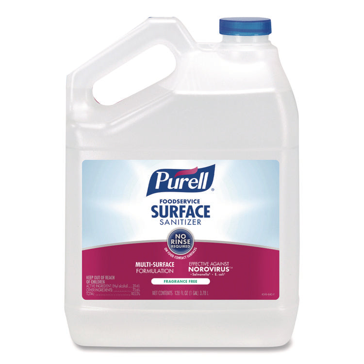 Foodservice Surface Sanitizer, Fragrance Free, 1 Gal Bottle