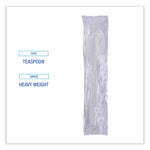 Heavyweight Wrapped Polypropylene Cutlery, Spoon, Plastic, White, 1,000/Carton