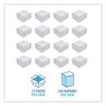 Dinner Napkin, 1-Ply, 17 x 17, White, 250/Pack, 12 Packs/Carton