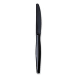 Heavyweight Wrapped Polystyrene Cutlery, Knife, Plastic, Black, 1,000/Carton
