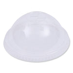 PET Cold Cup Dome Lids, Fits 14 oz to 24 oz Cold Cups, Plastic, Clear, 100/Sleeve, 10 Sleeves/Carton
