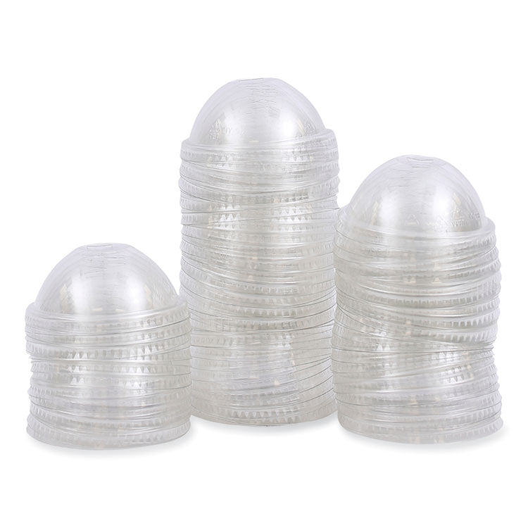 PET Cold Cup Dome Lids, Fits 14 oz to 24 oz Cold Cups, Plastic, Clear, 100/Sleeve, 10 Sleeves/Carton