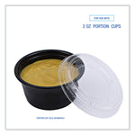 Souffle/Portion Cup Lids, Fits 1.5 oz and 2 oz Portion Cups, Plastic, Clear, 2,500/Carton