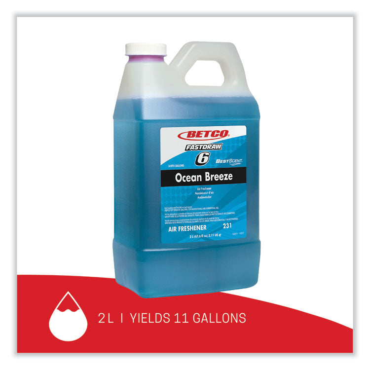 Bestscent Ocean Breeze Deodorizer, Ocean Breeze Scent, 67.6 Oz Fastdraw Bottle, 4/carton