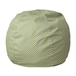 Flash Furniture Cotton Twill Small Dot Kids Bean Bag Chair, Green