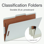 Pendaflex Recycled Classification Folder, 1-Dividers, 2" Expansion, Legal Size, Light Green, 10/Box (17175EE)