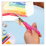 For Kids Scissors Teacher's Pack, Rounded Tip, 5" Long, 1.75" Cut Length, Straight Assorted Color Handles, 12/Pack