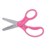 For Kids Scissors Teacher's Pack, Rounded Tip, 5" Long, 1.75" Cut Length, Straight Assorted Color Handles, 12/Pack
