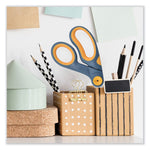 Non-Stick Titanium Bonded Scissors, 8" Long, 3.25" Cut Length, Crane-Style Gray/Yellow Handle