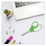 Soft Handle Kids Scissors, Rounded Tip, 5" Long, 1.75" Cut Length, Straight Assorted Color Handles, 12/Pack
