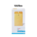 Staples Kraft Clasp & Moistenable Glue Catalog Envelopes, 6" x 9", Brown, 100/Box (ST186999-CC)