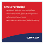 Deep Blue Glass and Surface Cleaner, Ammonia Scent, 32 oz Bottle, 12/Carton
