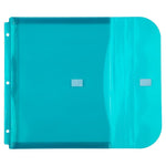 JAM Paper Plastic Binder Pocket, 3-Hole Punched, Teal Blue, 12/Pack (218VB1TE)