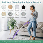 Treblab Turonic 10-in-1 1500W Steam Mop with Detachable Handle, Purple/White (ST3)
