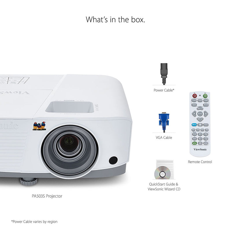 ViewSonic 4000 Lumens SVGA Home with HDMI and Vertical Keystone, White (PA503S)