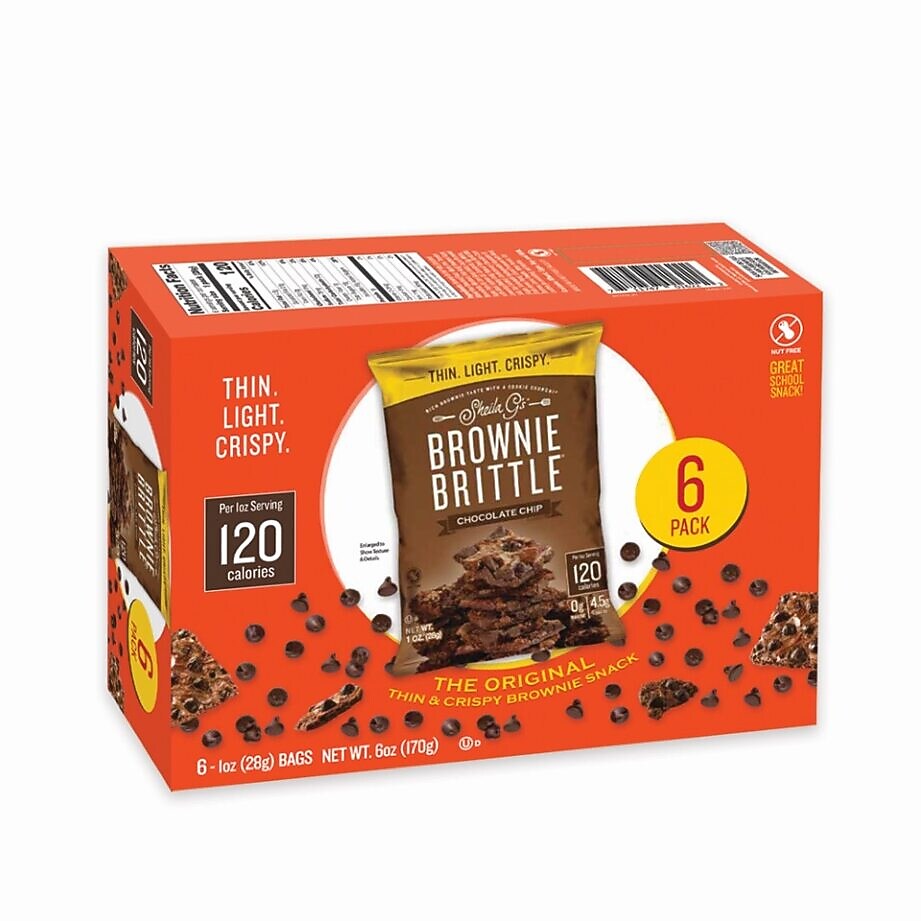 Sheila G's Brownie Brittle Chocolate Chip Cookies, 6 oz., 6 Bags/Pack (BBCC6)