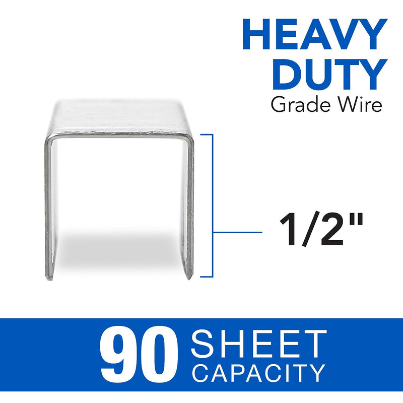 Swingline Premium Heavy Duty Staples, 1/2" Length, 100/Per Strip, 1,000/Box  (35312)