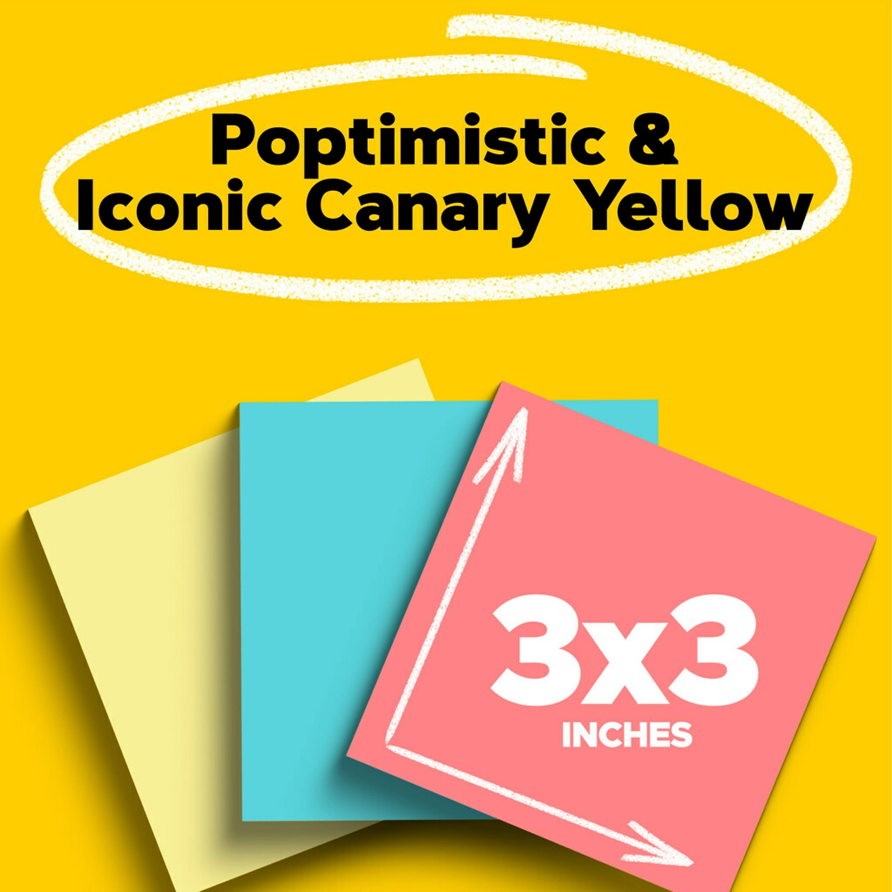 Post-it Notes, 3" x 3", Poptimistic Collection, 100 Sheet/Pad, 14 Pads/Pack (65414YWM)