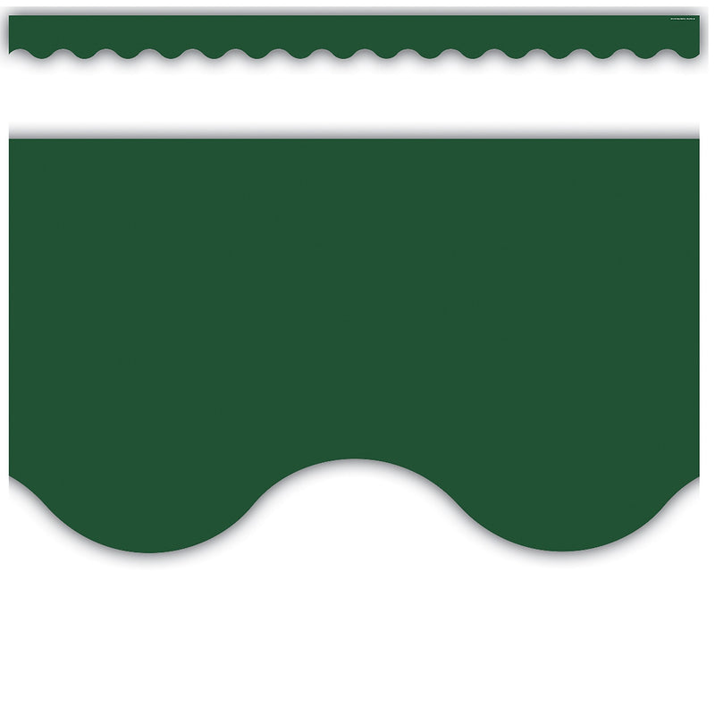 Teacher Created Resources Border Trim, 2.19" x 2.92', Pine Green Scalloped, 12/Pack, 6 Packs/Bundle (TCR9239-6)