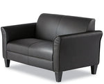 Alera 55.5"W Bonded Leather Loveseat, Black (ALERL22LS10B)