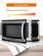 Commercial Chef 1.1 Cu. Ft. Countertop Microwave, Black with Stainless Steel (CHM11MS)